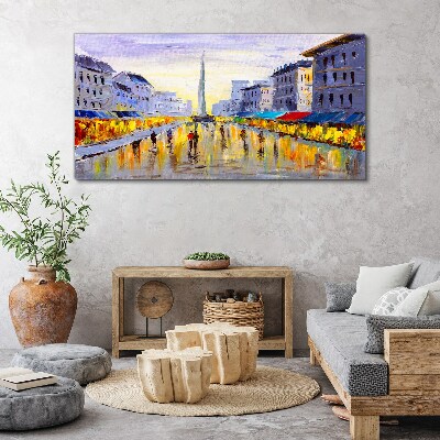 Foto op canvas Golden Avenue in het zonsonderganglicht