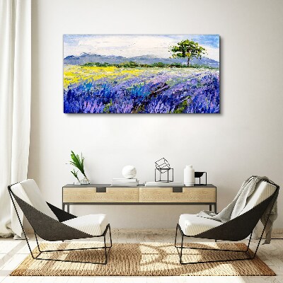 Canvas schilderij Lavendelvelden bij daglicht