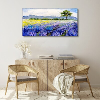 Canvas schilderij Lavendelvelden bij daglicht