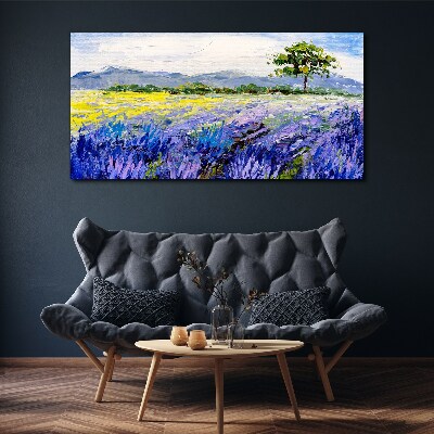 Canvas schilderij Lavendelvelden bij daglicht