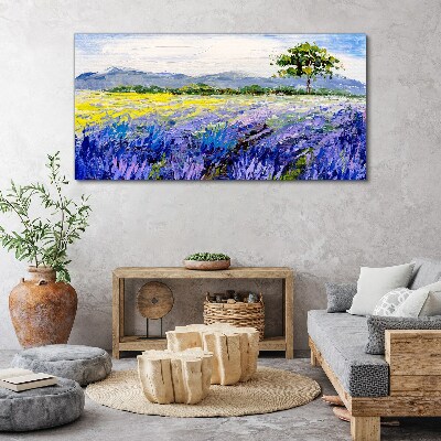 Canvas schilderij Lavendelvelden bij daglicht