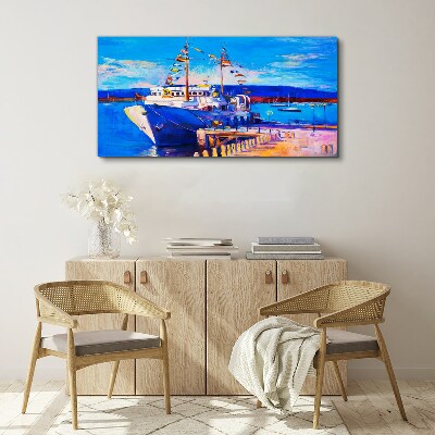 Foto op canvas Jachthaven op een zonnige dag