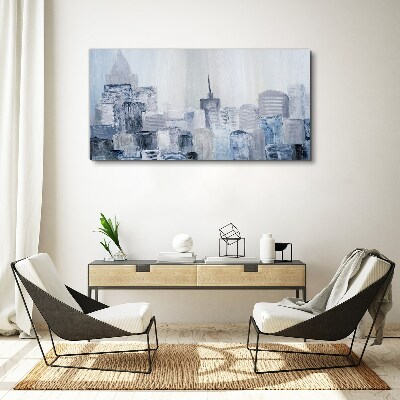 Schilderij op doek Grijsblauw panorama van de stad