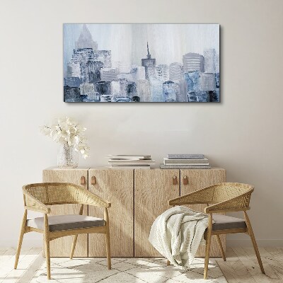 Schilderij op doek Grijsblauw panorama van de stad