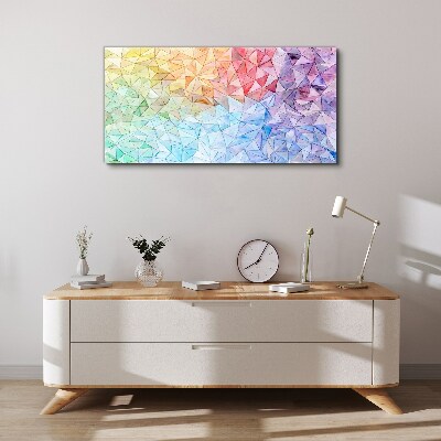 Schilderij op doek Kleurrijke mozaïek van driehoeken