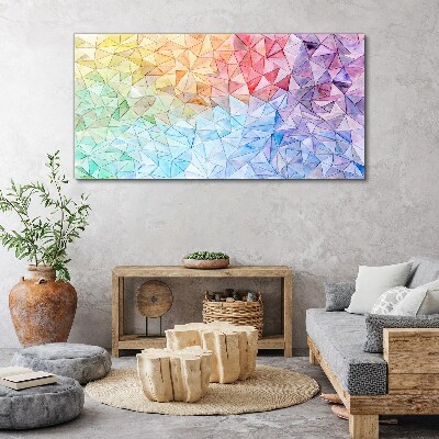 Schilderij op doek Kleurrijke mozaïek van driehoeken