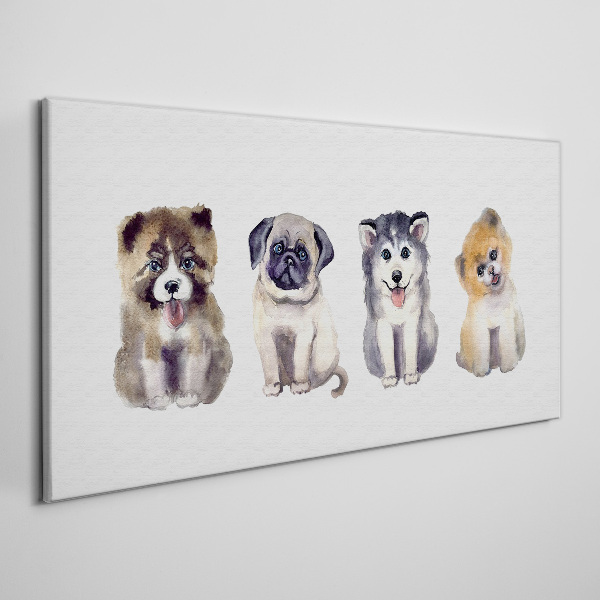 Foto op canvas Vier schattige puppy's