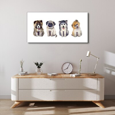Foto op canvas Vier schattige puppy's