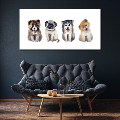 Foto op canvas Vier schattige puppy's