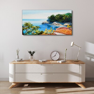 Foto op canvas De vredige kust van het zeegezicht