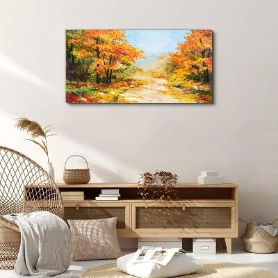 Foto op canvas Herfststeegje
