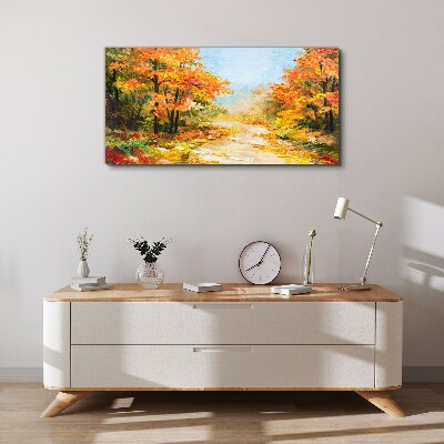 Foto op canvas Herfststeegje