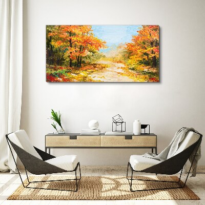 Foto op canvas Herfststeegje