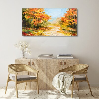Foto op canvas Herfststeegje