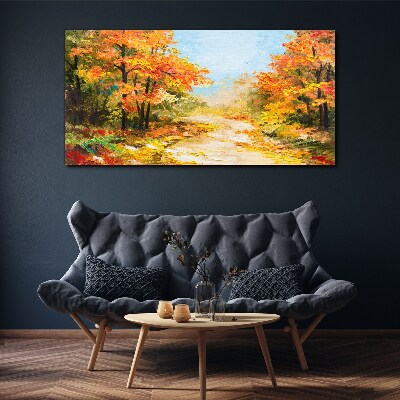 Foto op canvas Herfststeegje