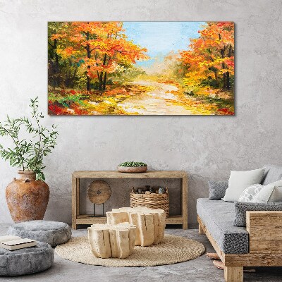 Foto op canvas Herfststeegje