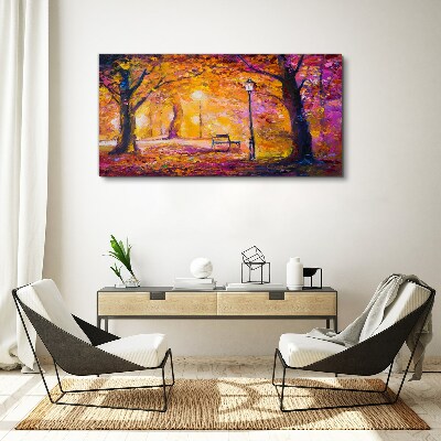 Schilderij op doek Gouden herfst in het park