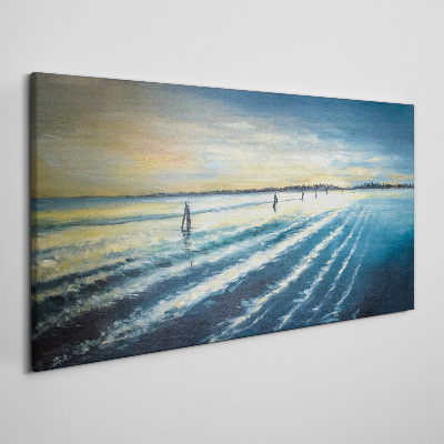 Schilderij op doek Een rustige haven bij zonsondergang