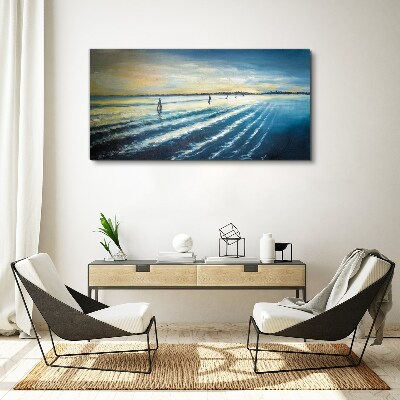 Schilderij op doek Een rustige haven bij zonsondergang