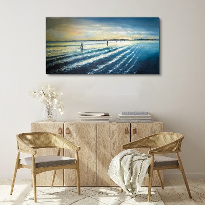 Schilderij op doek Een rustige haven bij zonsondergang