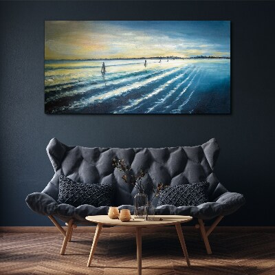 Schilderij op doek Een rustige haven bij zonsondergang