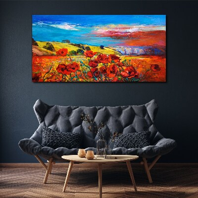 Foto op canvas Bloemenvelden in de zomerzon