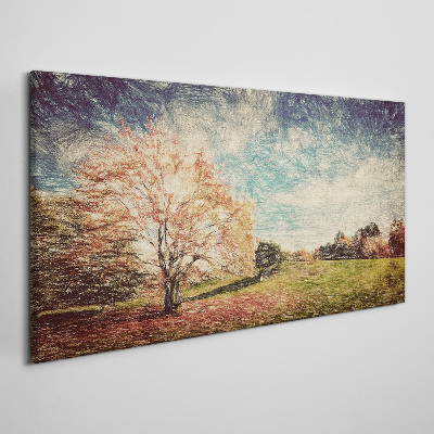 Foto op canvas Herfststeegje