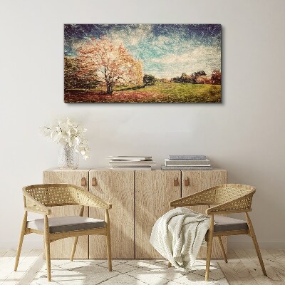Foto op canvas Herfststeegje