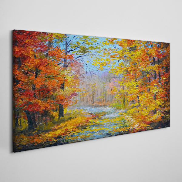 Canvas schilderij Herfstlandschap in het bos
