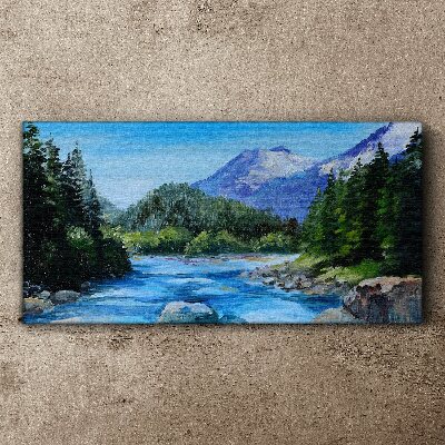 Foto op canvas Berglandschap met een rivier