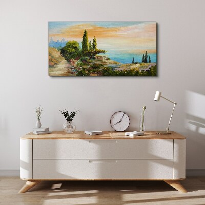 Foto op canvas Een vredig kustlandschap