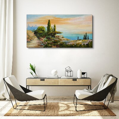 Foto op canvas Een vredig kustlandschap