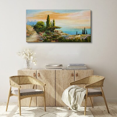 Foto op canvas Een vredig kustlandschap