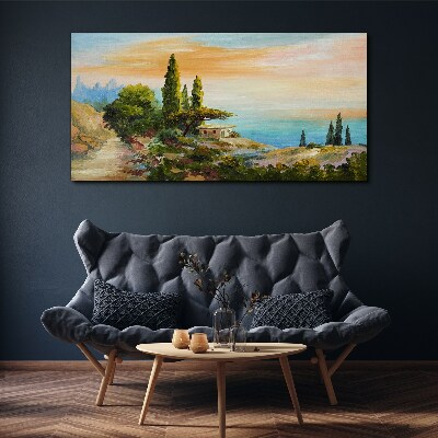 Foto op canvas Een vredig kustlandschap