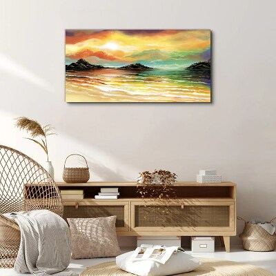 Canvas schilderij Een vredige zonsondergang boven de zee