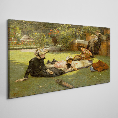 Canvas schilderij Een zomermiddag in de tuin