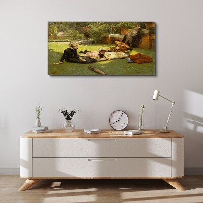 Canvas schilderij Een zomermiddag in de tuin