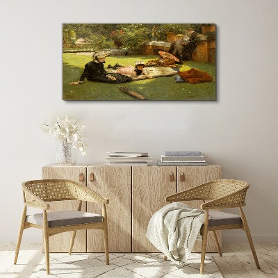 Canvas schilderij Een zomermiddag in de tuin