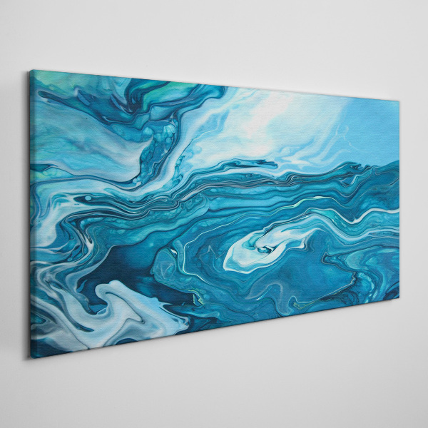 Canvas schilderij Oceaan golven in tinten blauw