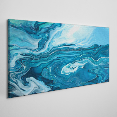 Canvas schilderij Oceaan golven in tinten blauw