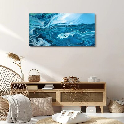 Canvas schilderij Oceaan golven in tinten blauw