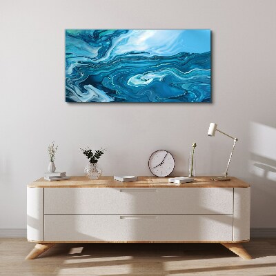 Canvas schilderij Oceaan golven in tinten blauw
