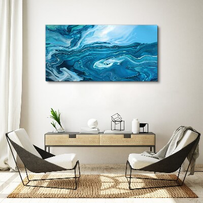 Canvas schilderij Oceaan golven in tinten blauw