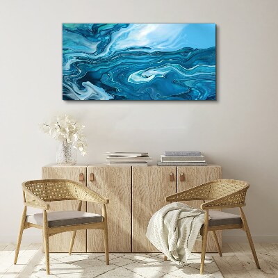Canvas schilderij Oceaan golven in tinten blauw