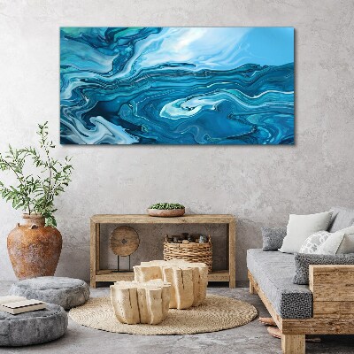 Canvas schilderij Oceaan golven in tinten blauw