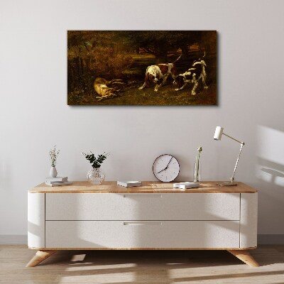 Foto op canvas Honden in het bos