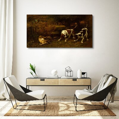 Foto op canvas Honden in het bos