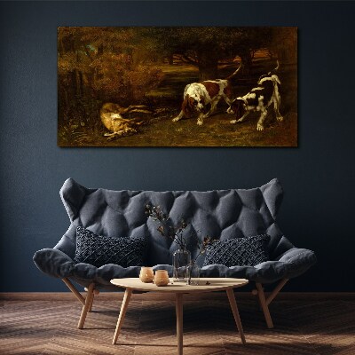 Foto op canvas Honden in het bos