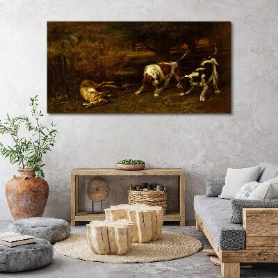 Foto op canvas Honden in het bos