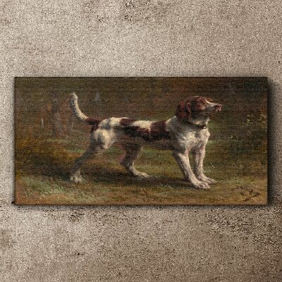 Schilderij op doek Portret van een hond in de natuur